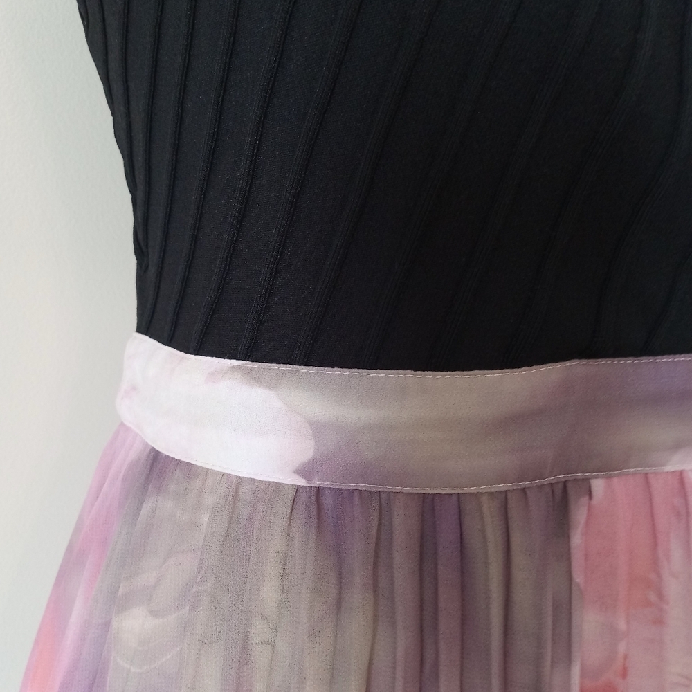 Ted Baker Loulous Cross Front Pleated Dress with Knit Bodice Coral Size 2 - Picture 4 of 15
